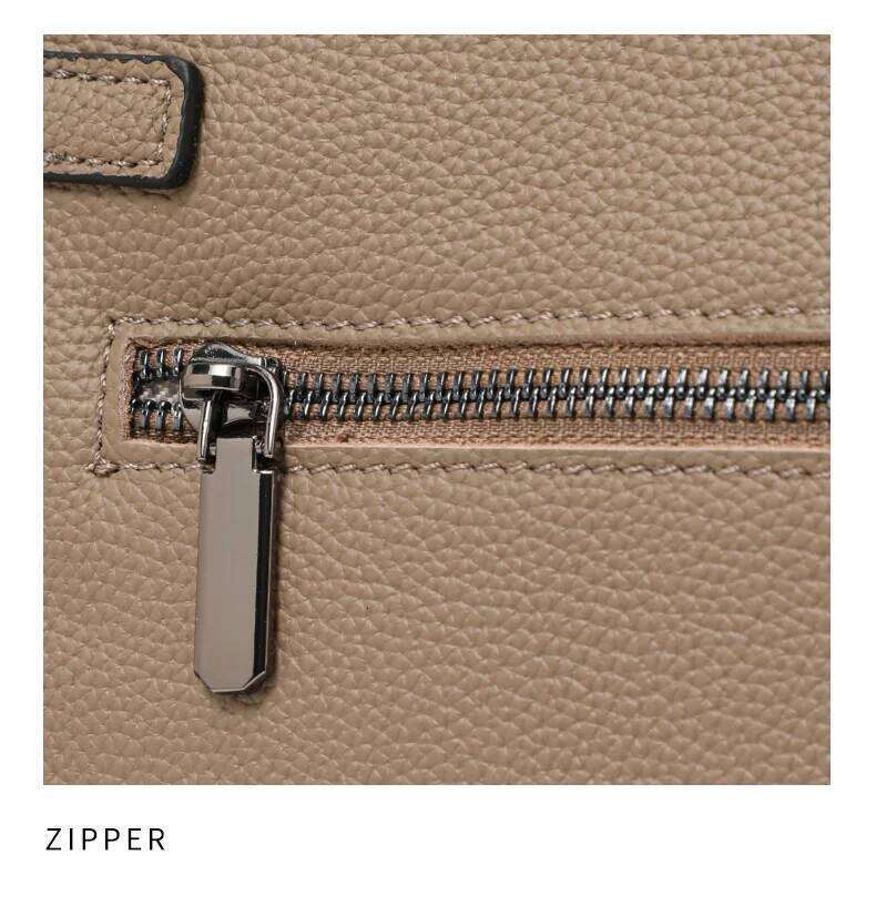 First Layer Cowhide Genuine Leather Women S Tote Bag Simple Shoulder Handbag For Occupation Use