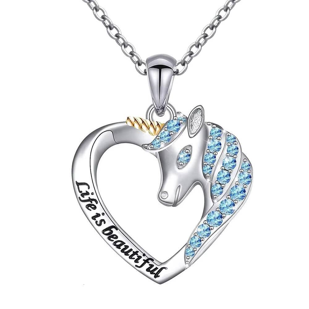 Sterling Sier Unicorn Heart Collarbone Necklace| Fashion Accessories|