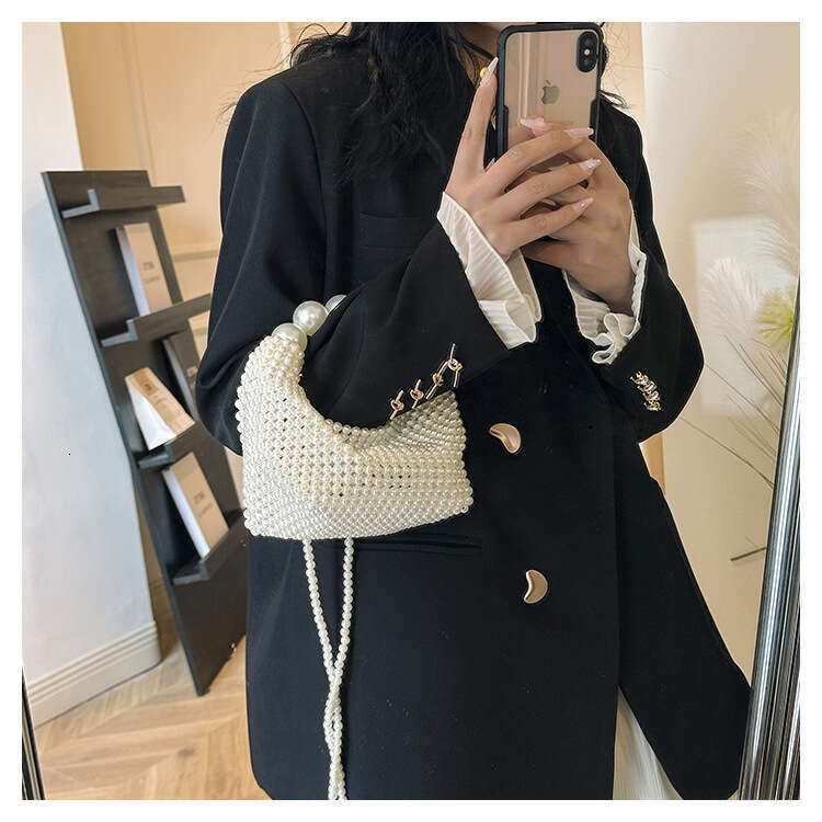 Designer bag Luxury bag Purely Handwoven Evening For Women, Pearl Bag, Trendy Handheld And Shoulder Bag