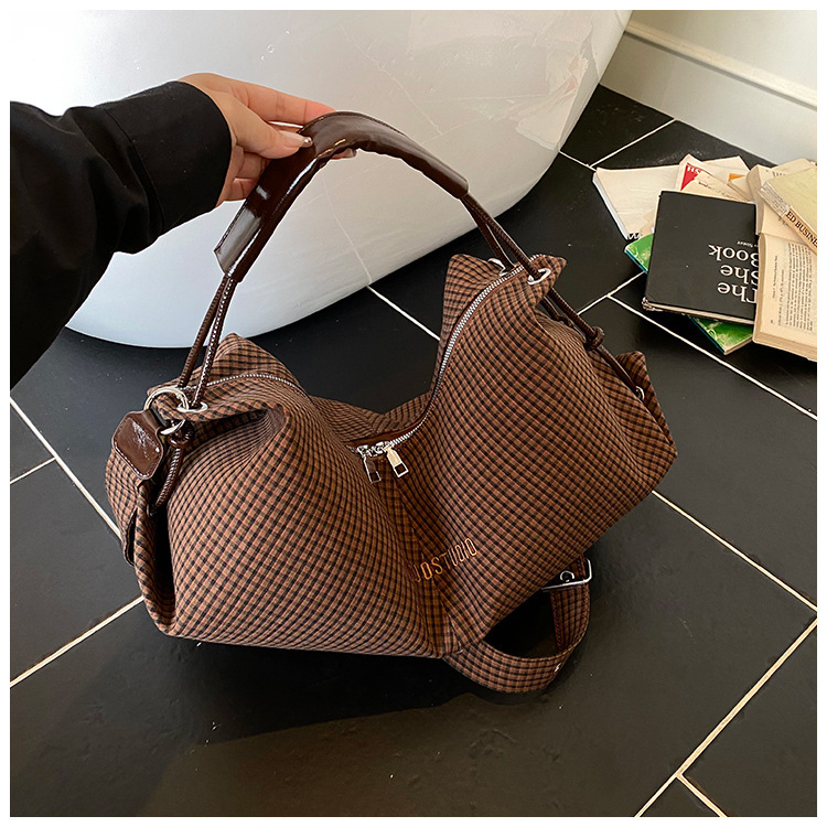 2025 New Women's Designer Handbag, Casual Checkered Small Boat Bag Multifunctional Commuting Single Shoulder Women's Handbag Outdoor Vacatio