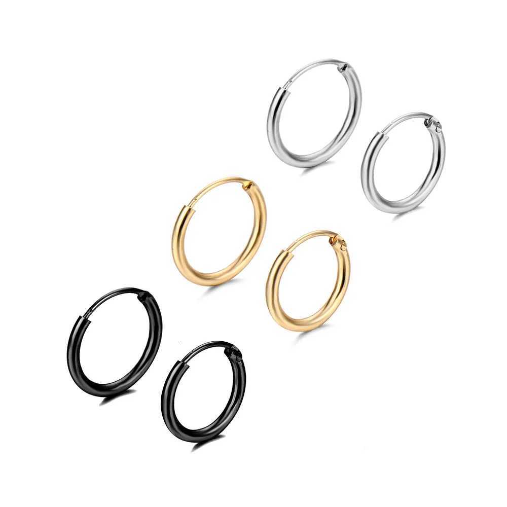 Vintage Metal Small Circle Hoop Earrings Punk Round Black Gothic Alloy Earrings for Women Men Huggies Earring Hip Hop Jewelry XJ250814