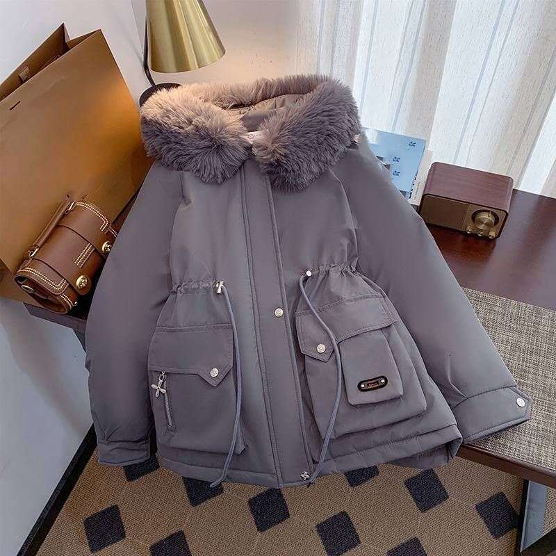 Women Winter Jacket Parka Warm Loose Long Coat Wool Liner Hooded Jacket Clothes Fur Collar Thick Snow Wear Fashion Padded Parka