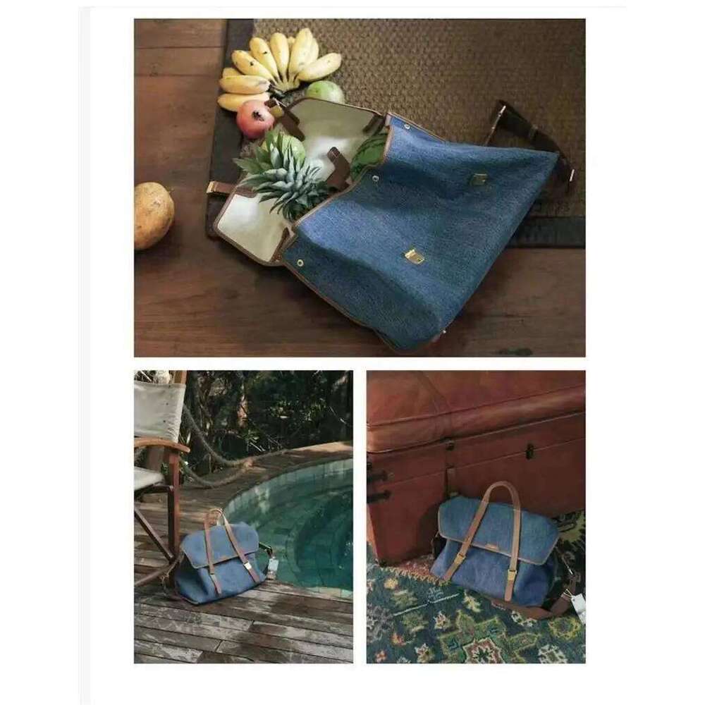 Tour Calendar Briefcase Double Shoulder Business Duty Large Capacity Women's Bag Denim Bags Soft