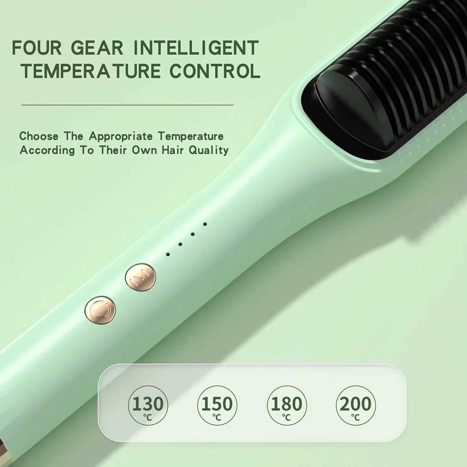 Multifunctional Ionic Hair Straightener Curler Brush Fast Heating Curler Straightener Comb Styler Electric Fast Heating Comb W250814