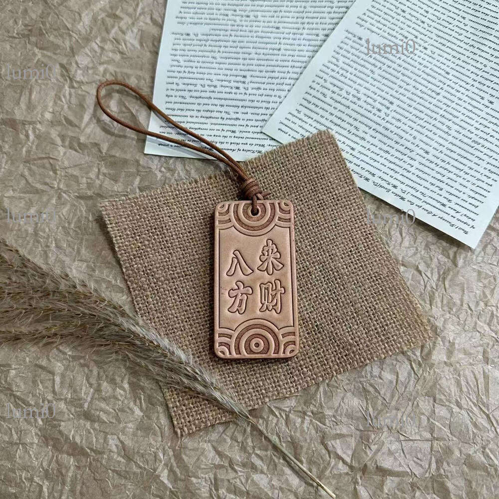 New Cowhide Bag Tree Paste Leather Rope Wedding Celebration Meaning Souvenir Car Pendant