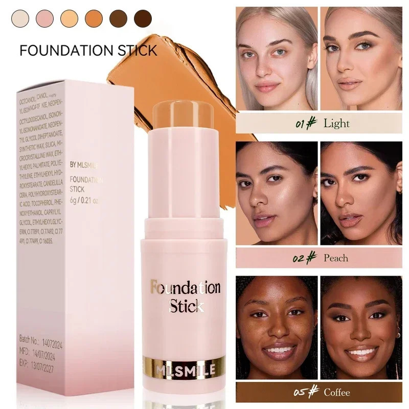 Facial Stick Foundation Full Coverage Dark Skin Foundation Makeup Lasting Oil-control Concealer Base Cream Matte Natural Primer 250813