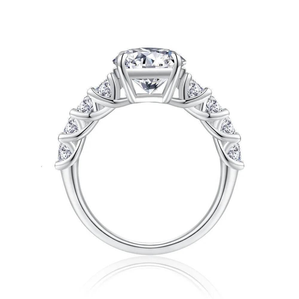 NKHOG 3.8CTTW Real Moissanite Ring For Women Men 925 Sterling Silver Eternity Diamond Band Pass Test 18K Plated Fine Jewelry GRA