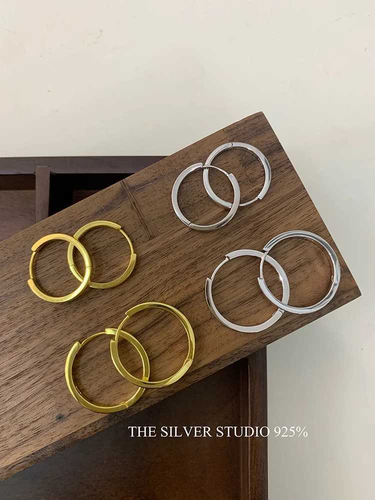 Fashion New Hot Sell Trend 925 Sterling Silver Circle Earrings for Women Real Silver Hoop Initial EarringsXJ250814