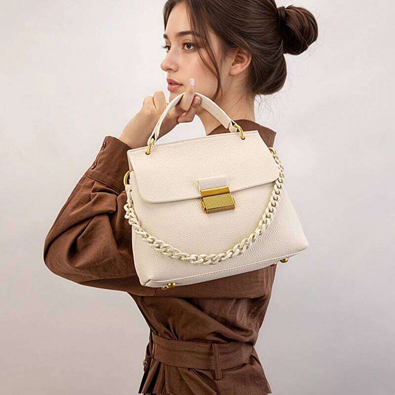 Designer Luxury Toptrends Real Genuine Leather Handbags For Women New Designer Top Handle Office Ladies Shoulder Crossbody Bags