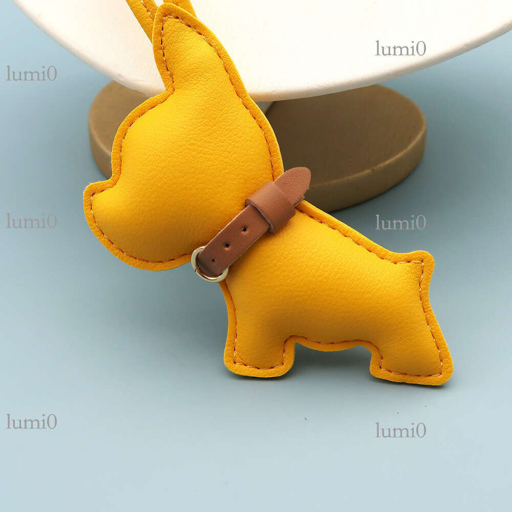 Hot Selling French PU Leather Bag Creative Bulldog Accessories Couple Puppy Car Hanging Ornament Pendant