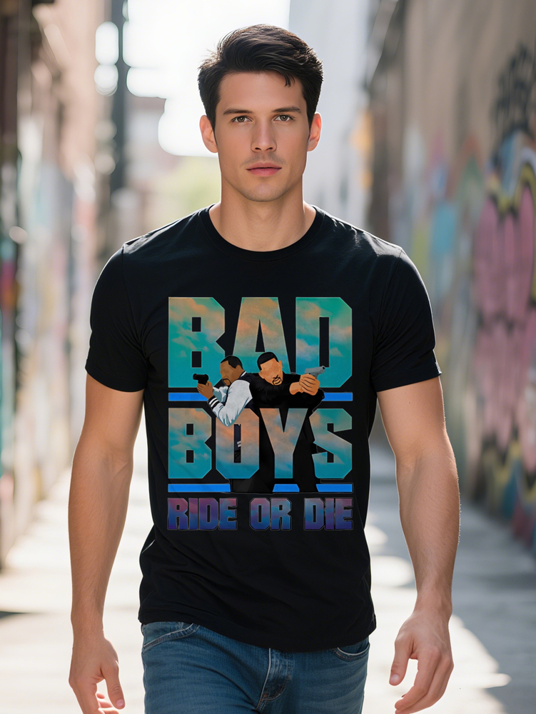 Men S Casual Ride or Die Graphic T-Shirt Black Round Neck Summer with Iconic Print Comfortable Fabric Perfect