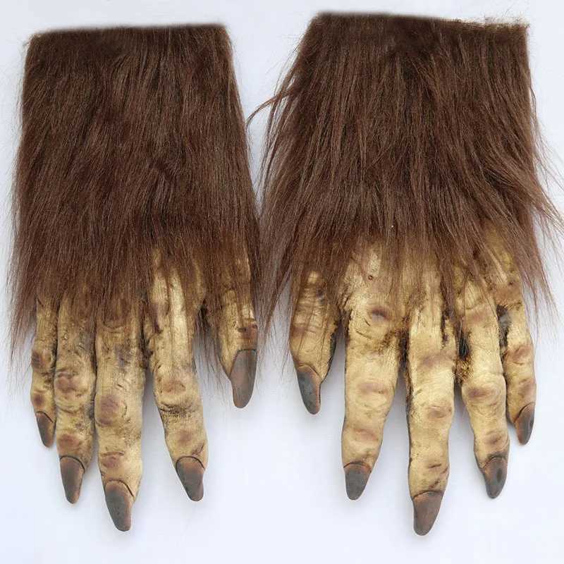 Halloween Wolf Gloves Werewolf Costume Christmas Fingernails Adult Monster Hands Paws Claw for Props Cosplay Party Easter Y250814