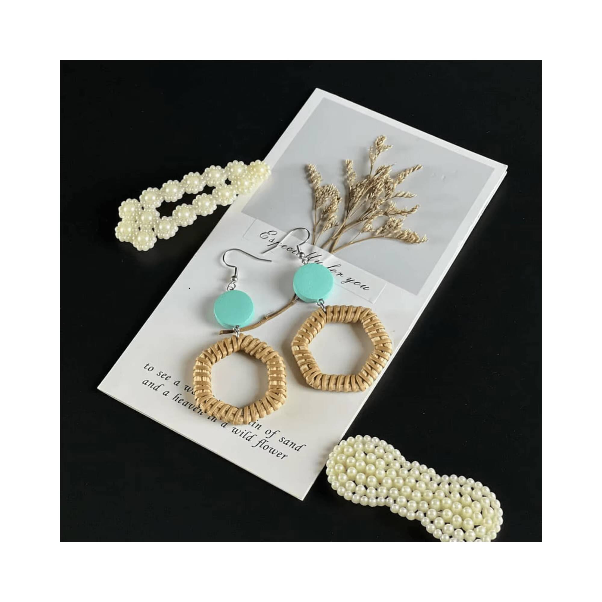 Round Woven Earrings Fashion Exaggerated Design Studs Hanging High-End Multifunctional Jewelry from Vitam