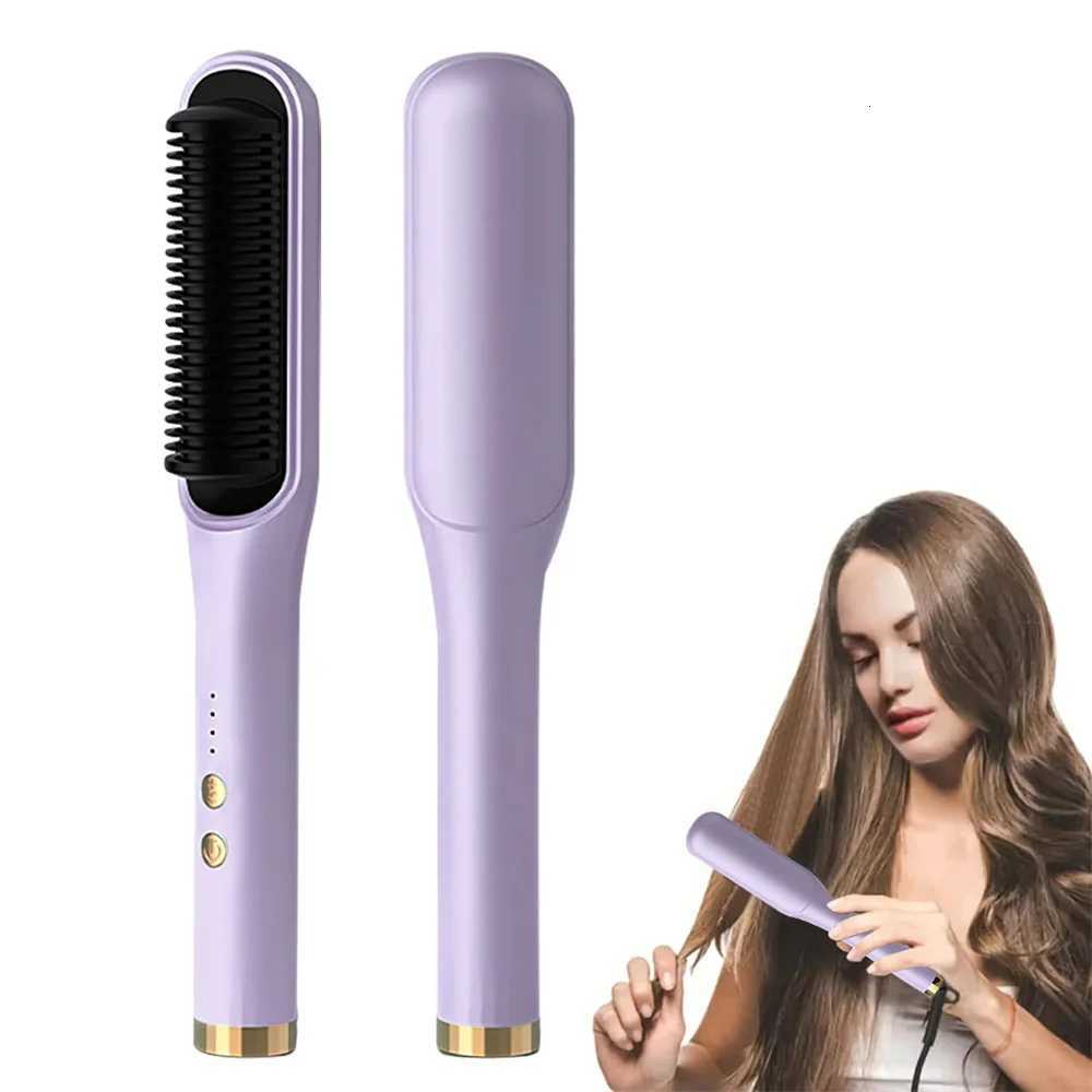 Fast Heating Hot Air Comb Multifunctional Electric Comb Curling Iron Styler Hair Straightener Brush Hair Straightening Brush W250814