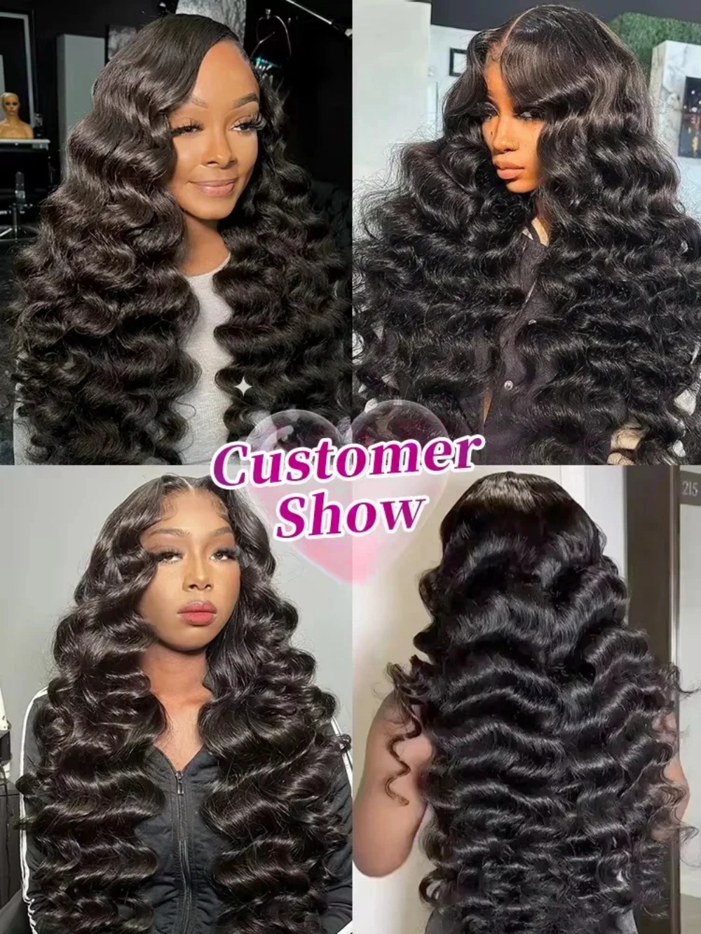 Deep Wave Frontal Wigs Human Hair 180% Density 13x4 HD Transparent Glueless Pre Plucked Curly Lace Front Wig Wet and Wavy Wig Synthetic for Wemon
