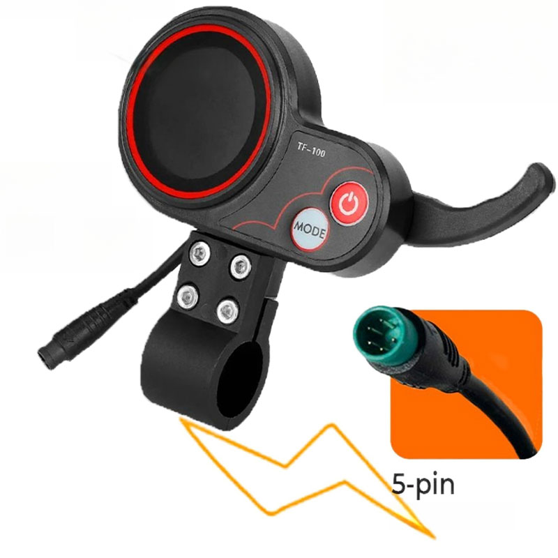 Electric Thumb Throttle with Display 48V/36V TF-100 -5pin/6pin Electric Display Panel Compatible with KUGOO M4/M2 Electric Scooter Controller