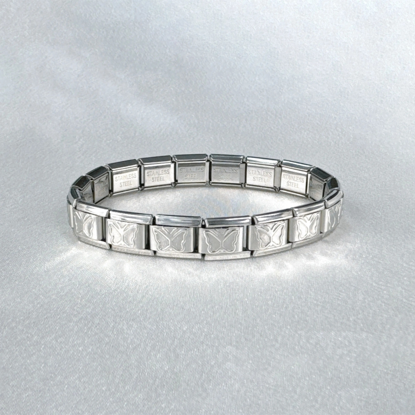 High Quality Fashion WomenS Bracelet Stainless Steel Bracelet Jewelry 9mm Wide Italian Elastic Charm Birthday Gift 250812