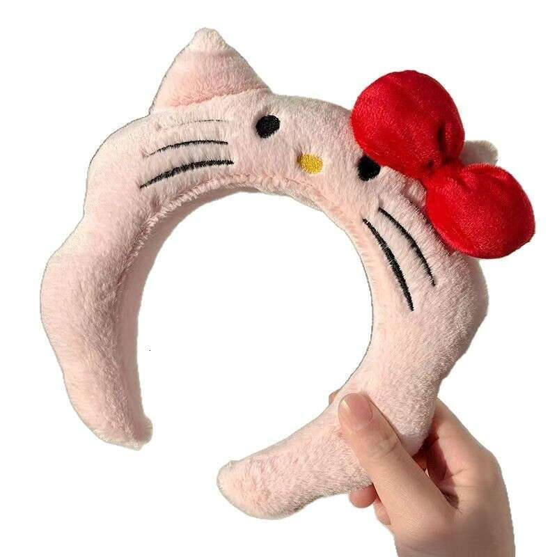 Plush Headband - Wide Soft Hair Band for Women with Bow (Pink/White) | Nuo Han Official Brand