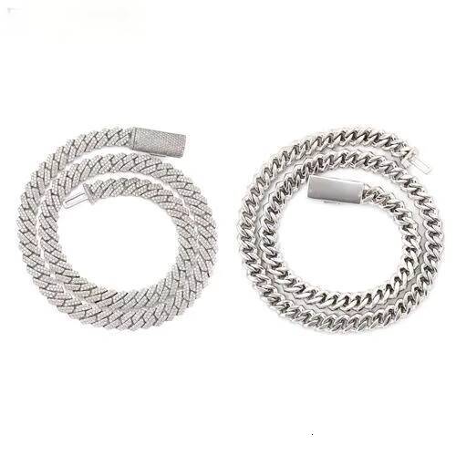 Diamond Tester 925 Sterling Silver Moissanite Necklace 10mm Iced VVS Cuban Link Chain Hip Hop Jewelry for Men