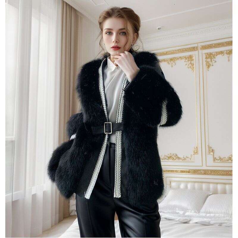 Women's Clothing One Piece Fur Top Small Young Style