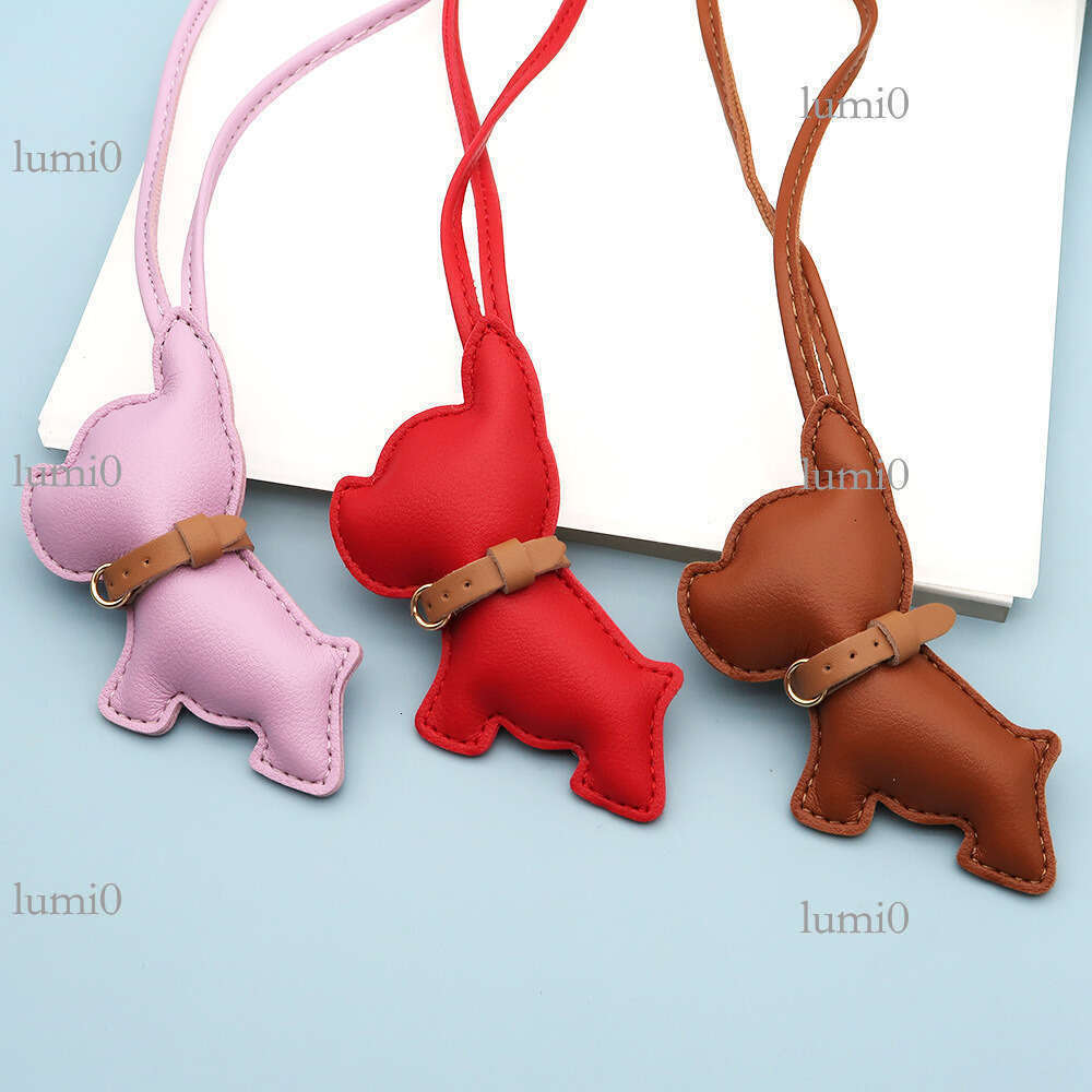 Hot Selling French PU Leather Bag Creative Bulldog Accessories Couple Puppy Car Hanging Ornament Pendant