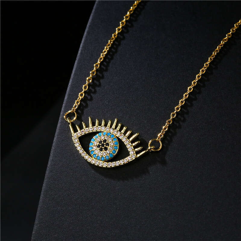for Women Designer Classic Devil's Pendant Jewelry INS Style Fashion Eye Necklace Copper Micro Pave Zircon