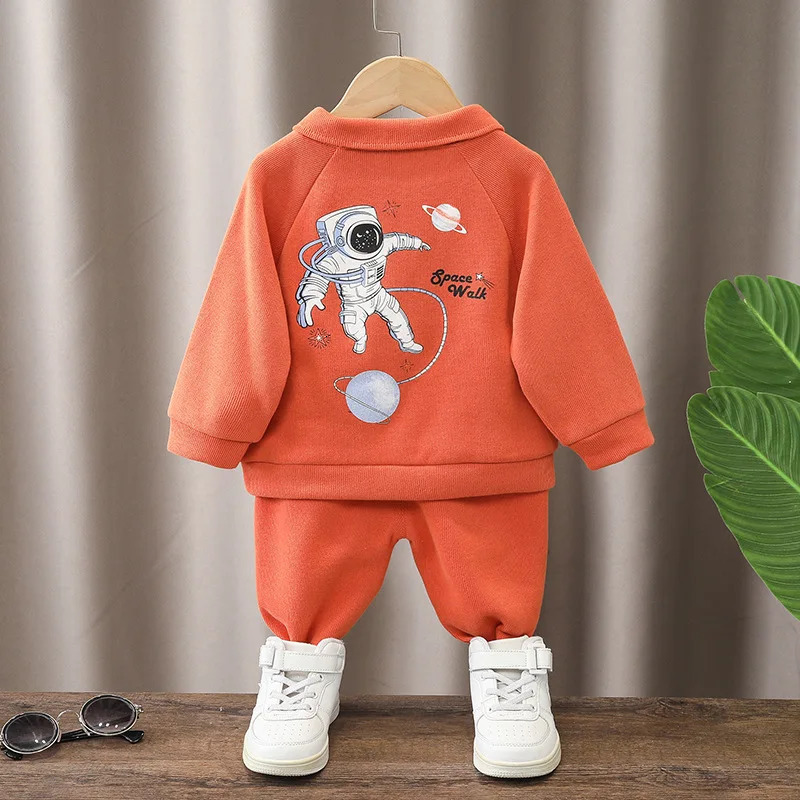 Children Set Spring and Autumn Korean version Boys Cartoon Casual Sports Coat Top Pants Fashion Kids garments 0-5 Year Old 250813