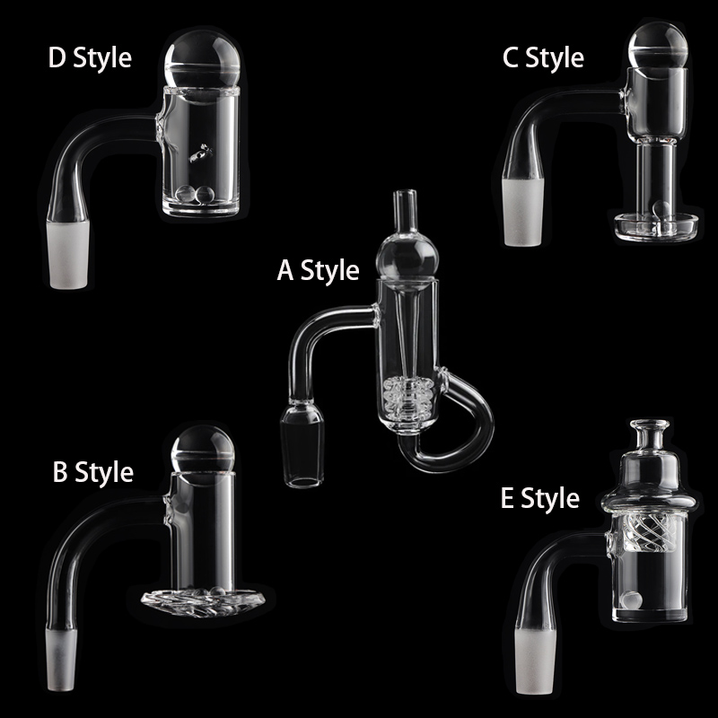 Diamond Loop Quartz Banger With Glass Bubble Carb Cap&Quartz Insert Terp Slurpers Spinning Air Holes Quartz Nails For Glass Water Bongs