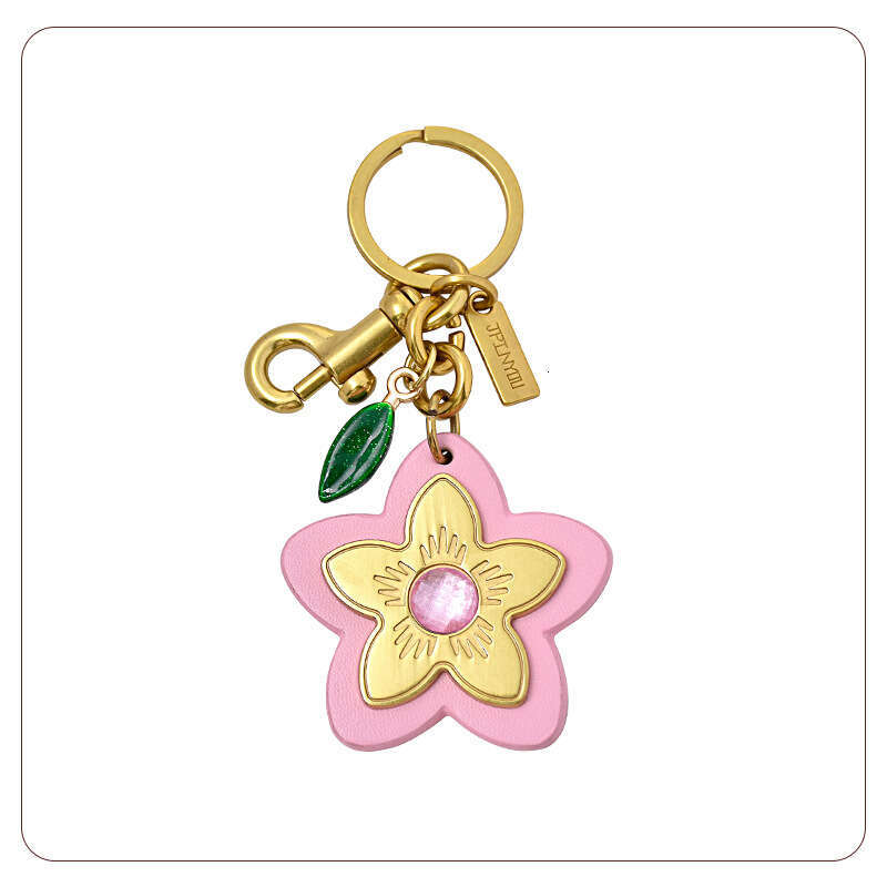 Ins Super Popular Keychain Women's Bag Accessories Camellia Car Key Pendant Valentine's Day Gift