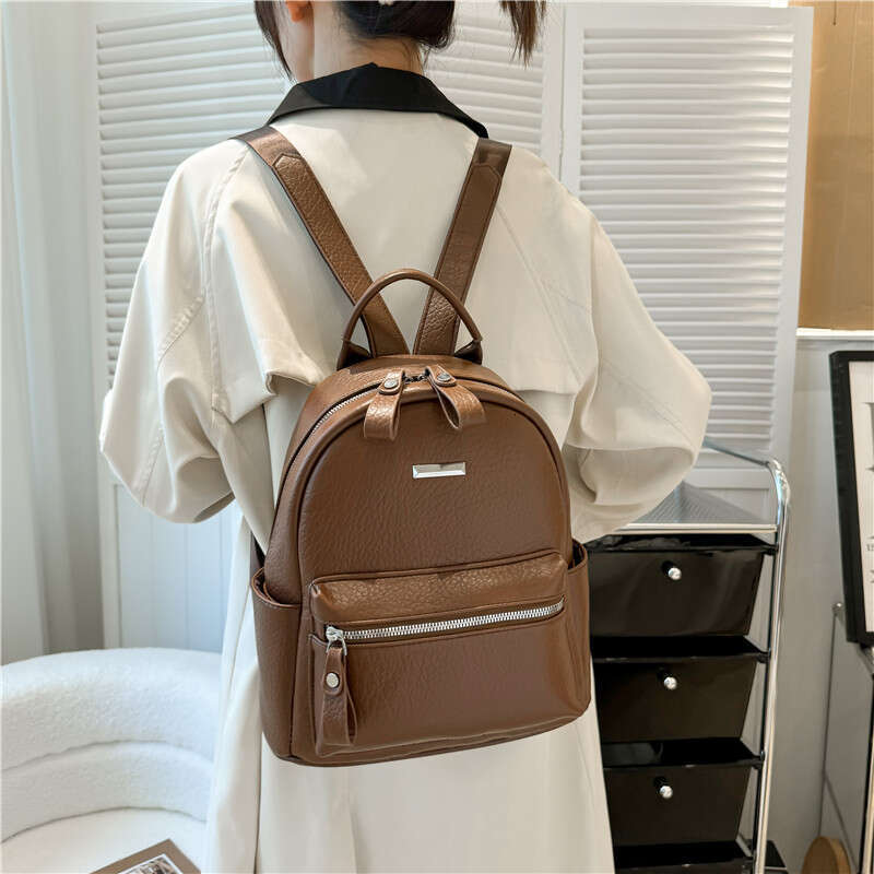 Fashion Versatile Small 2025 New Women's Bags Designer Women Double Shoulder Bag Trendy PU Soft Leather Commuting Tote Travel Backpack for