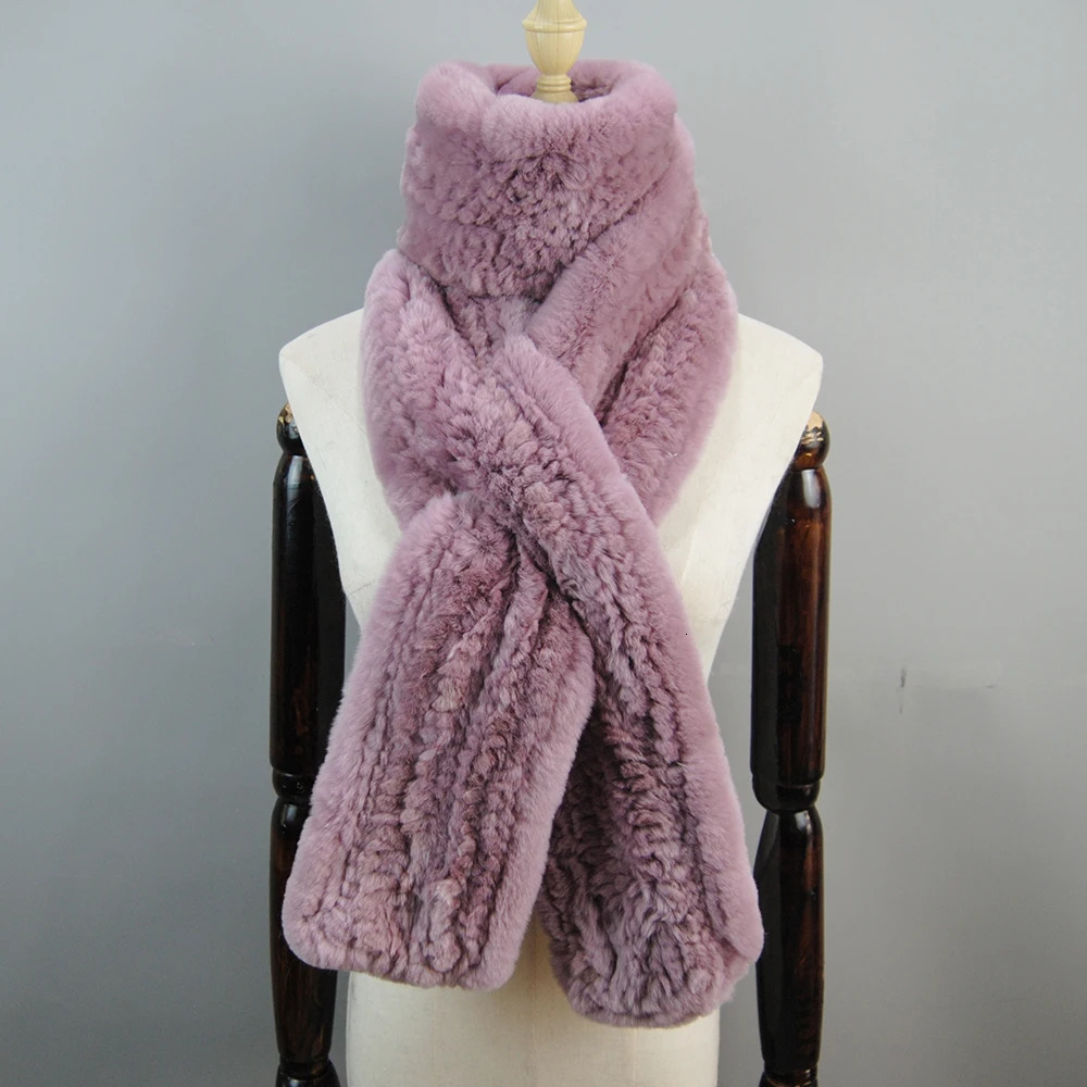 Style Women Fur Scarf High Quality Long Natural Rex Rabbit Fur Scarf Thick Warm Winter Fashion Fur Muffler 250808