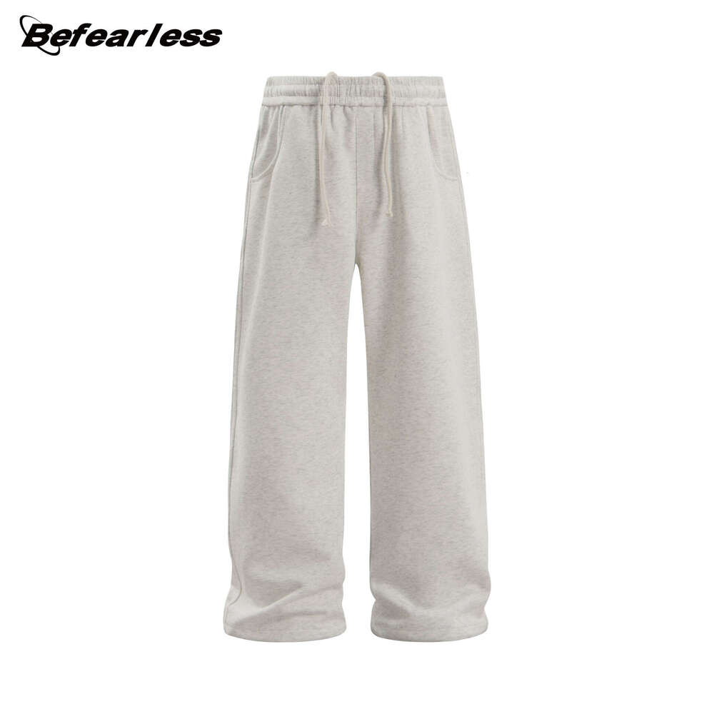 American Style Solid Color Scimitar Sweatpants Unisex Trendy Loose Straight Wide-Leg Casual Long Pants B5