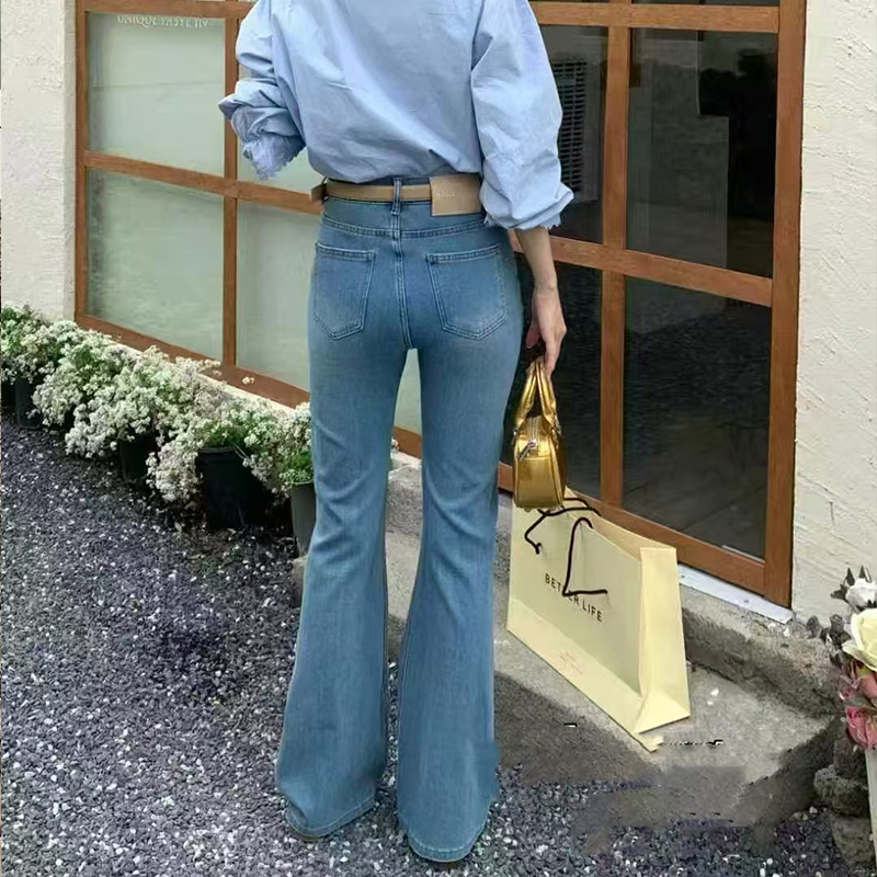 High-Quality Slim-Fit Wide Leg Jeans with High Elastic Stretch