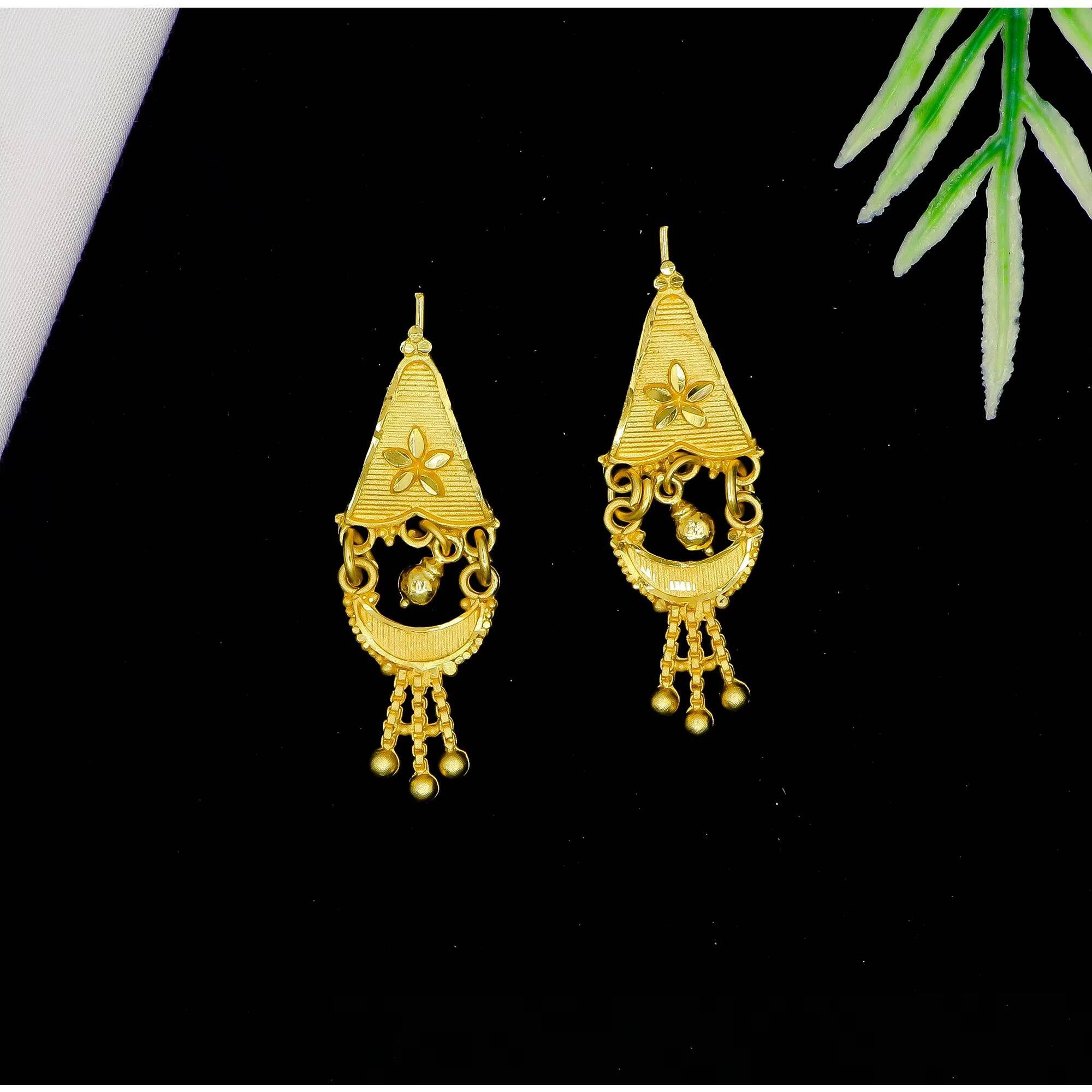 Gold-Plated Designer Women's New Indian Antique Fashion Earrings Artificial Style Gift Jewelry