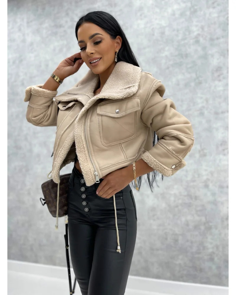 Faux Leather Jackets Women PU Short Thick Warm Black Outwear Female Retro Lapel Velvet Coat Year Winter Tops 250813