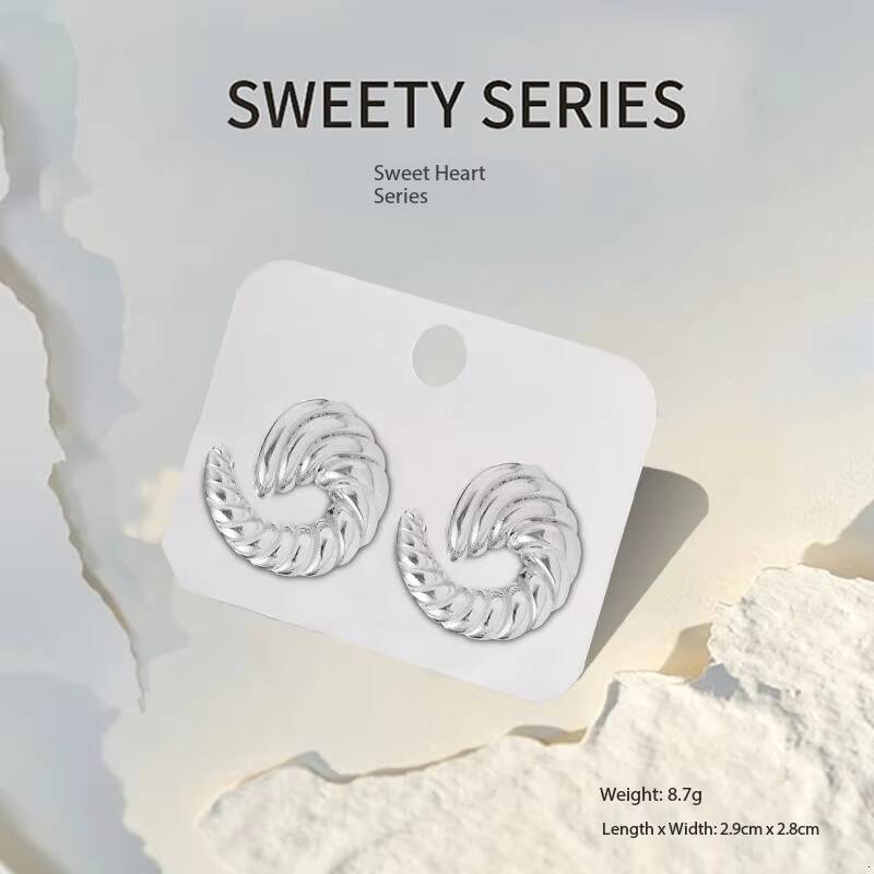 Cross-border Women's High-end Feel Sier Needle Exaggerated Creative Multi-layer Thin Hoop Earrings