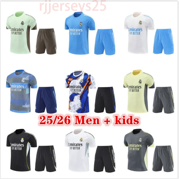2025 2026 BELLINGHAM Reals Madrids tracksuit Short sleeved training kit men kids shirt shorts 24 25 26 football shirts Survetement Foot maillot camiseta futbol aaa
