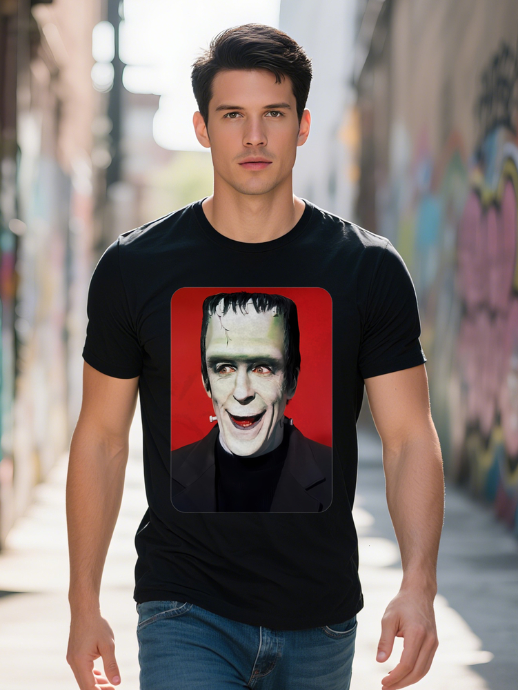 S Frankenstein Graphic T-Shirt Green Skin Design Casual Crew Neck Lightweight Perfect Gift for Men Movie Fan