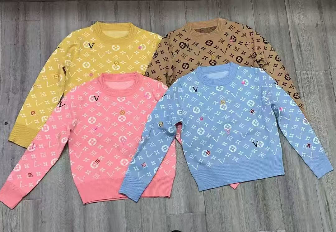 Women's Long Sleeve Knit Sweater - Loose Fit Autumn/Winter Pullover with Geometric Jacquard Pattern S--XXL