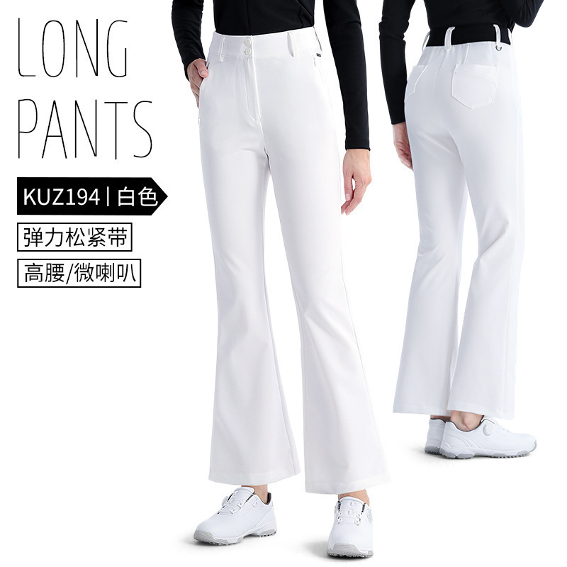 PGM Golf Clothing Womens Summer Stretch Micro-flared High-waisted Trousers Back Elastic Band Sports Pas 250122