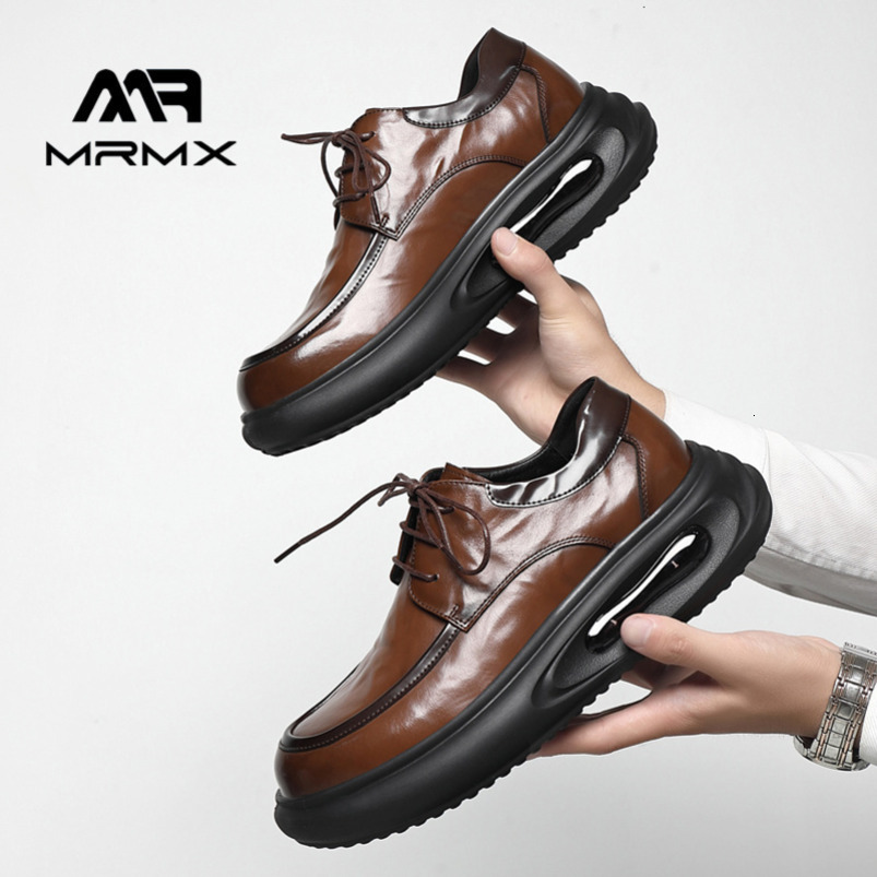 Business Casual Leather British Style Thick Sole Height Increasing Air Cushion Shock Absorption Slip-On Men's Wedding Groom Shoes