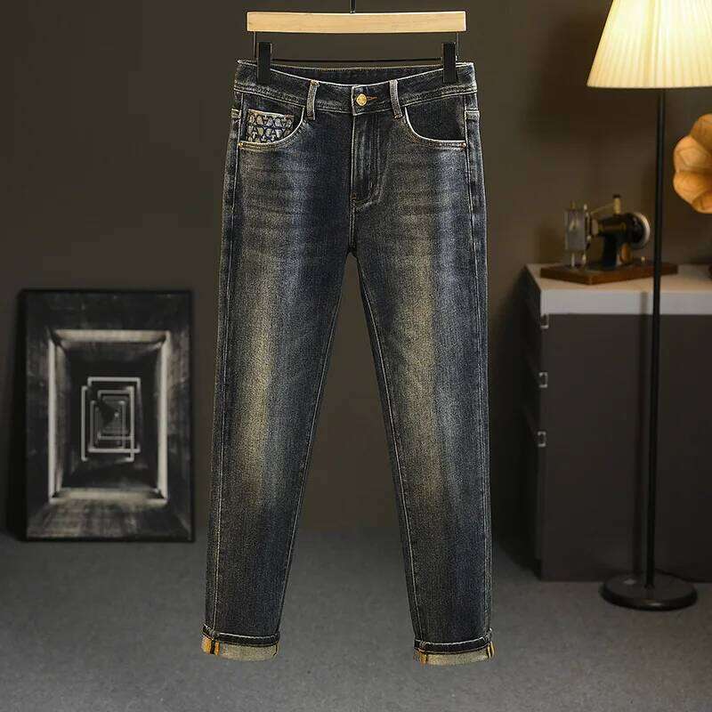 2024 New Light Jeans Men's Spring and Autumn Versatile High-End Casual Affordable Fashion Slim Trousers