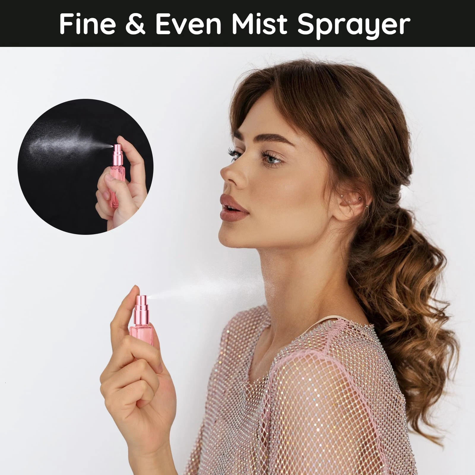 5pcs3 accessories 10ml mini refillable perfume bottle with 5 spray bottles 1 funnel 1 spring-loaded straw and 1 dispenser 250813