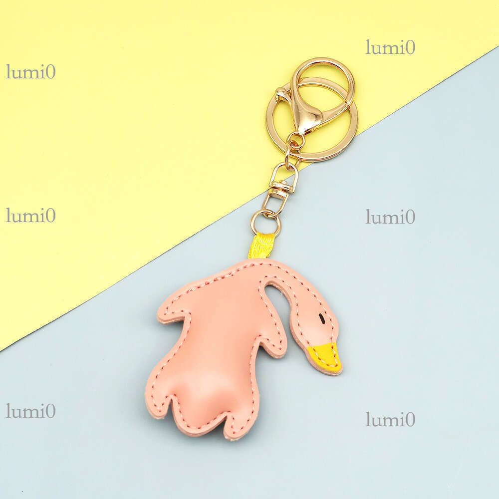 Creative Roast Leather Bag Cartoon Animal Duck Personalized Couple Car Keychain Pendant