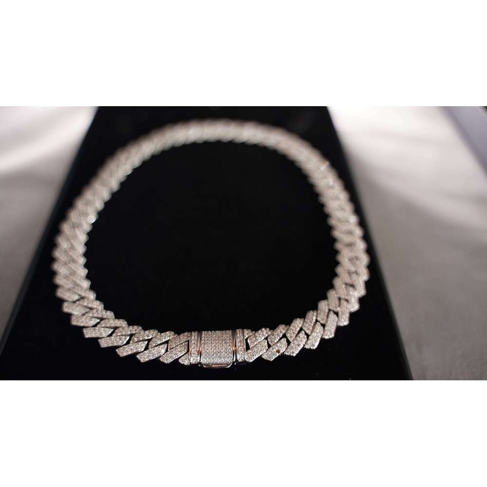 Ready to Ship Hip-Hop Jewelry Men's Gold-Plated 8mm Iced Miami Cuban Chain Brass Material