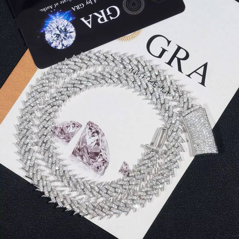 GRA Certified Vvs Cuban Chain Hip Hop Iced Moissanite Mens Necklace Wholesale