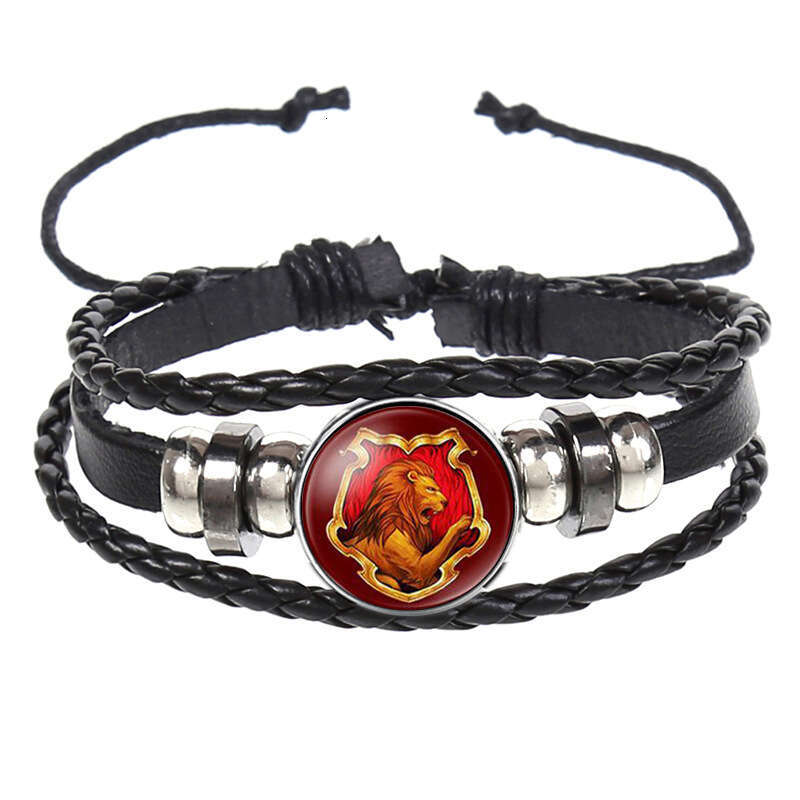 DHcollection Hot Selling Beaded Leather Bracelet Potter Badge Hogwarts School of Witchcraft and Wizardry Time Ornament
