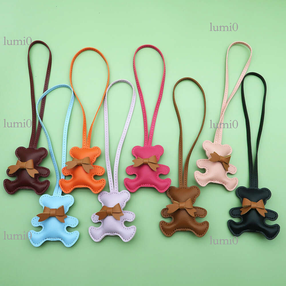 New Cute Little PU Leather Bag Pendant Creative Internet Celebrity Cotton-Filled Cartoon Bear Fashion Accessory