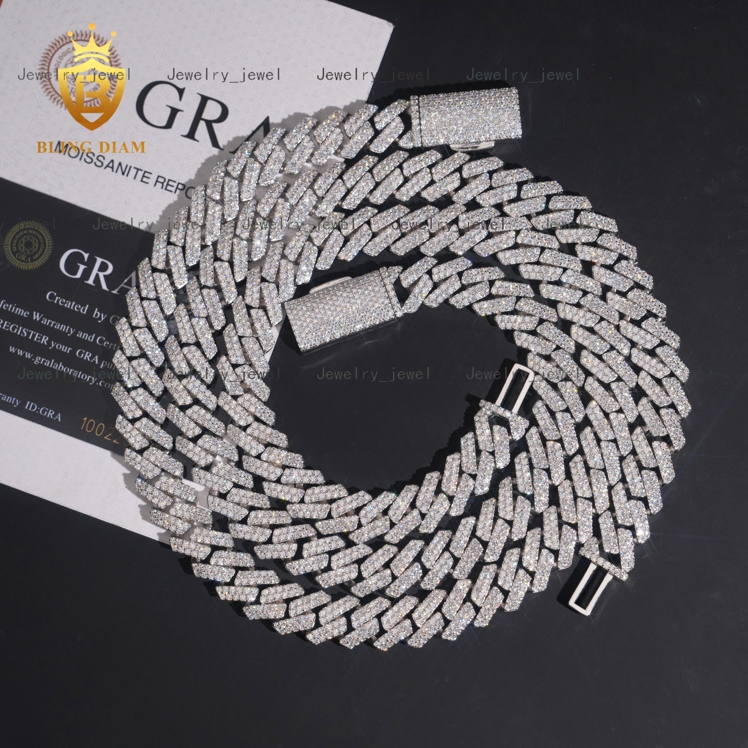 Hip Hop Style Pass Diamond Tester 13mm Vvs Moissanite Cuban Necklace Iced Out 925 Silver Cuban Link Chain for Men Women