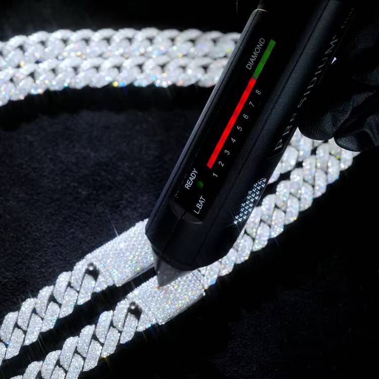 Hip Hop Custom Iced Out Moissanite Cuban Link Chain 925 Silver VVS Diamond 2 Rows 8mm 10mm 12mm 15mm Mens Necklace Jewelry